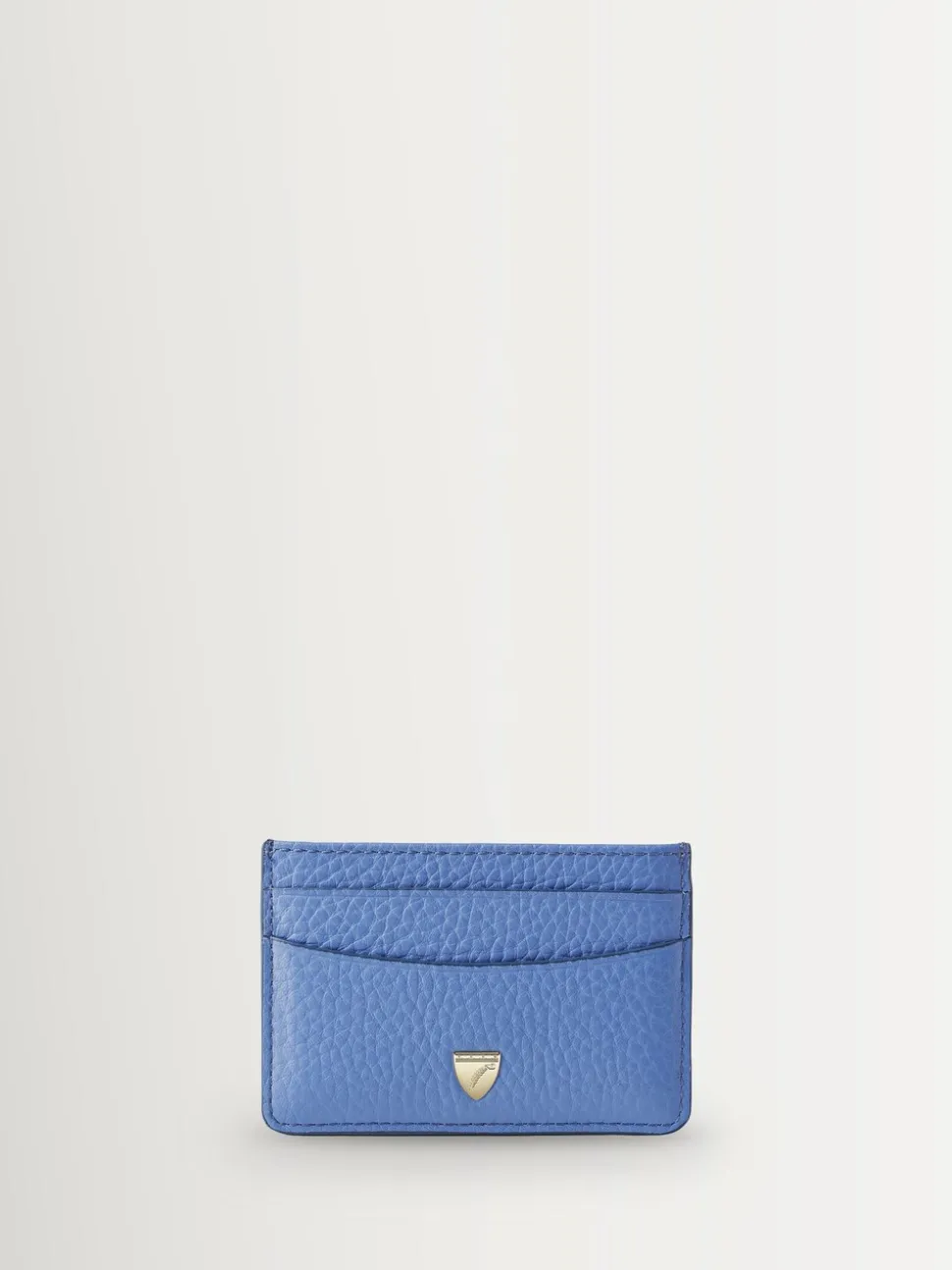 Aspinal of London Blue Slim Credit Card Case Pebble Leather