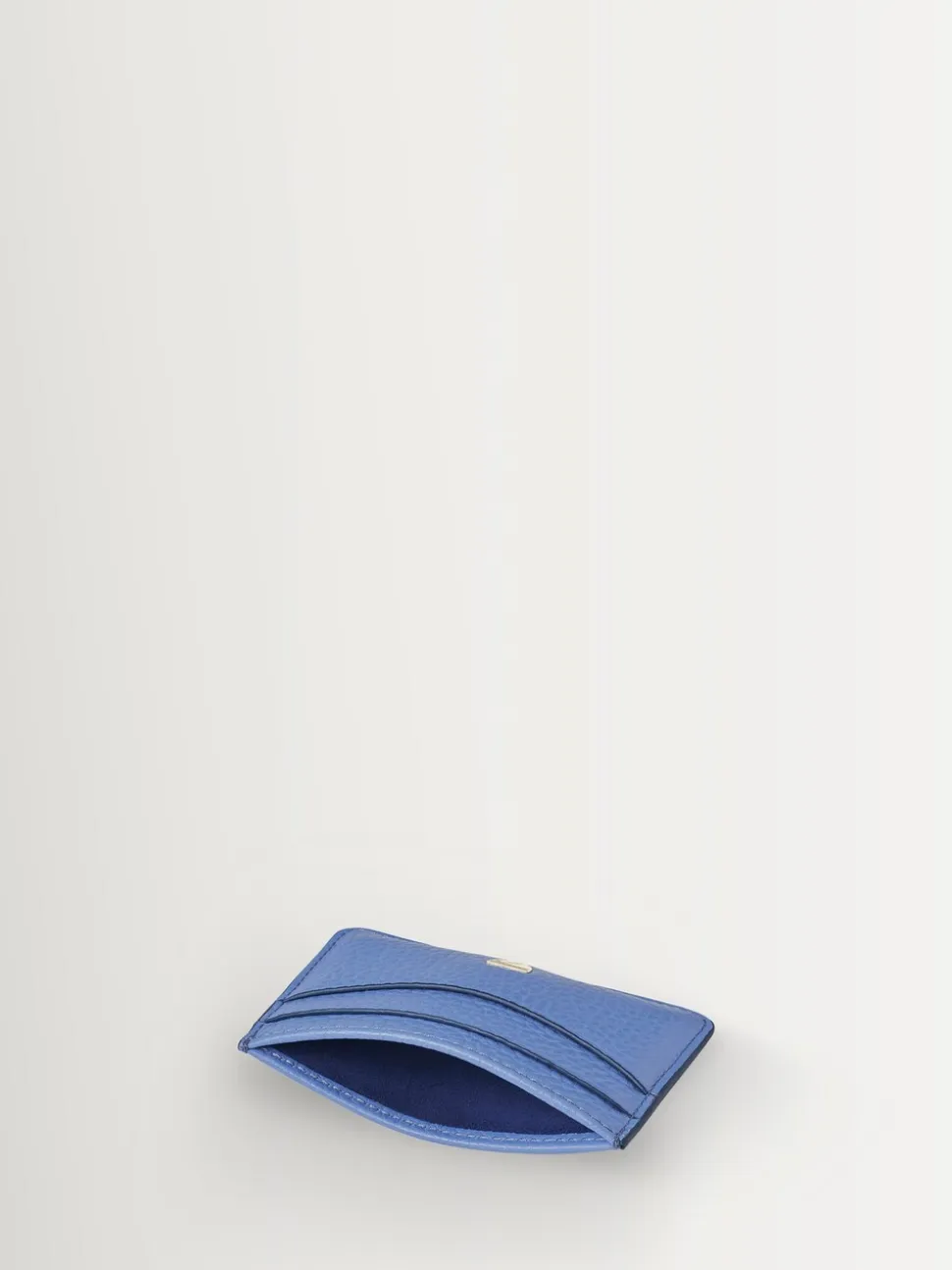 Aspinal of London Blue Slim Credit Card Case Pebble Leather