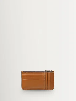 Aspinal of London Brown Ella Card & Coin Holder Smooth Leather