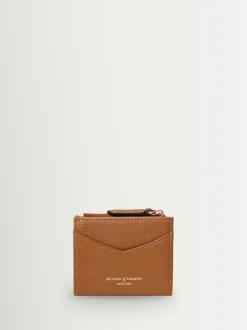 Aspinal of London Brown Hudson Multi-Use Pocket Wallet Pebble Leather
