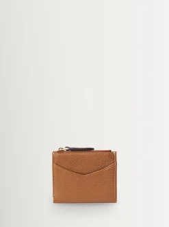 Aspinal of London Brown Hudson Multi-Use Pocket Wallet Pebble Leather
