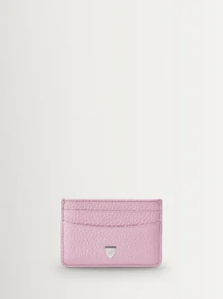 Aspinal of London Purple Slim Credit Card Case Pebble Leather