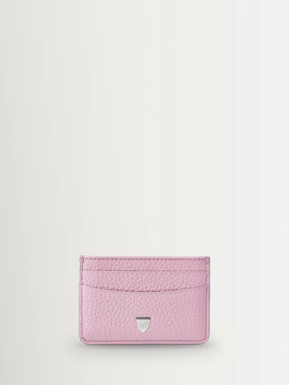 Aspinal of London Purple Slim Credit Card Case Pebble Leather
