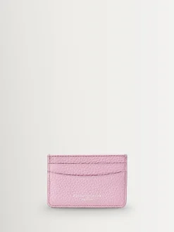 Aspinal of London Purple Slim Credit Card Case Pebble Leather