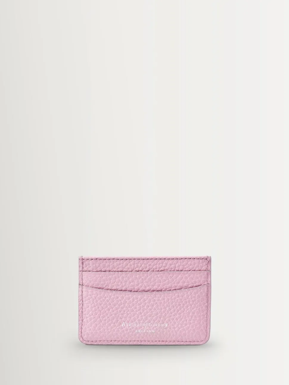 Aspinal of London Purple Slim Credit Card Case Pebble Leather