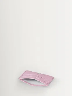 Aspinal of London Purple Slim Credit Card Case Pebble Leather