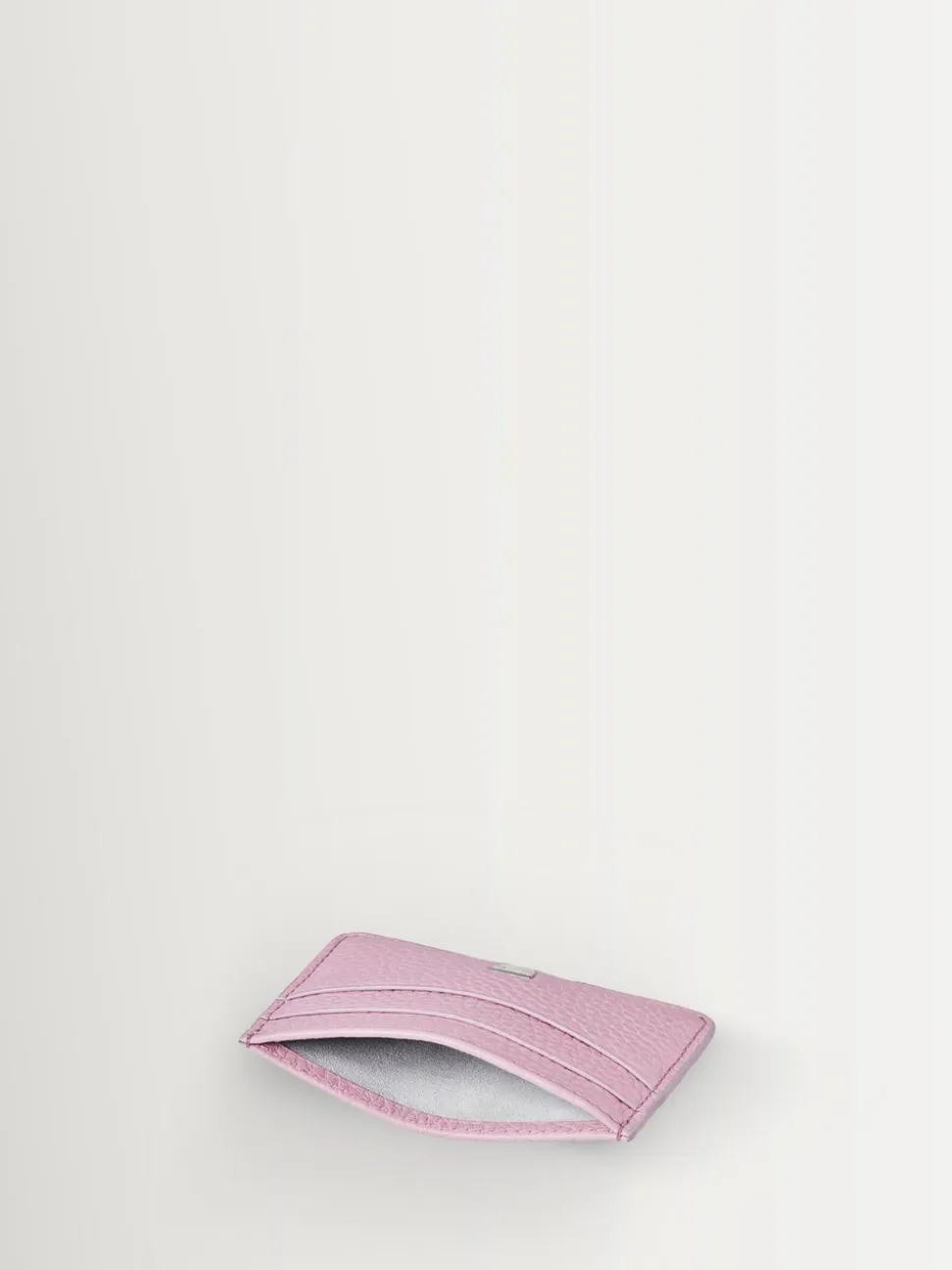 Aspinal of London Purple Slim Credit Card Case Pebble Leather