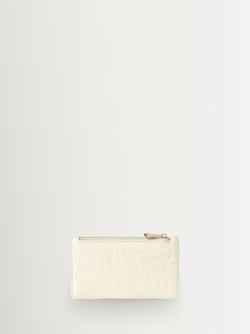 Aspinal of London White Mayfair Coin & Card Wallet Pnt Croc Leather