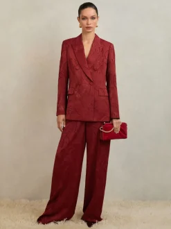 Atelier Red Ottelie Atelier Jacquard Double-Breasted Blazer