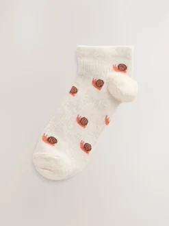 Autumn Animals Ditsy Trainers Socks 4 Pack