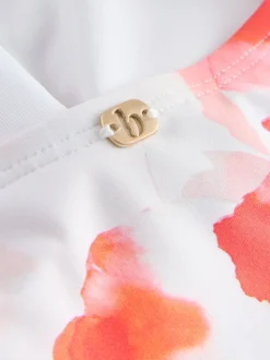 B by Ted Baker Beaded Tummy Control Bandeau White Floral Swimsuit
