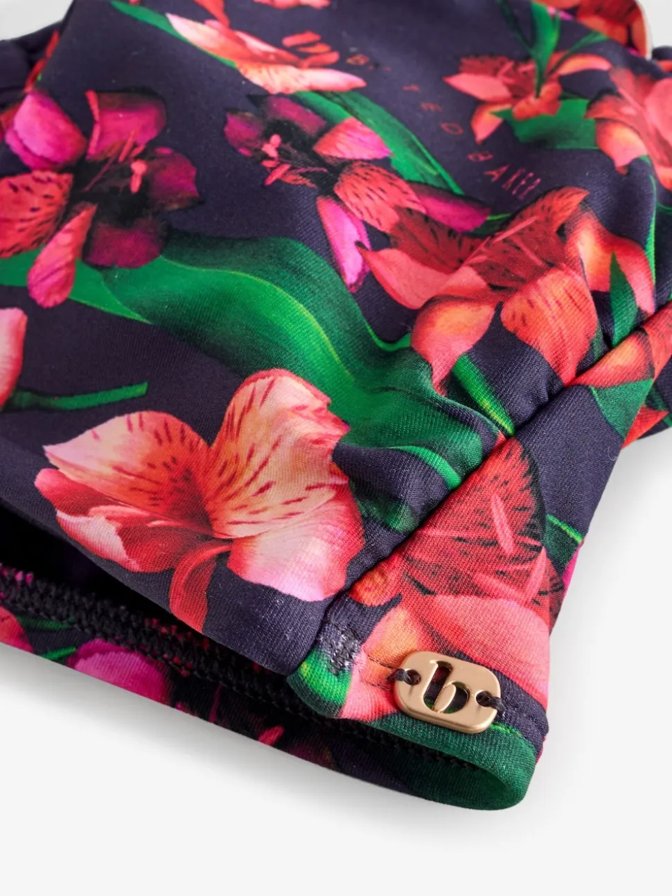 B by Ted Baker Navy Floral Halterneck Bandeau Bikini Top