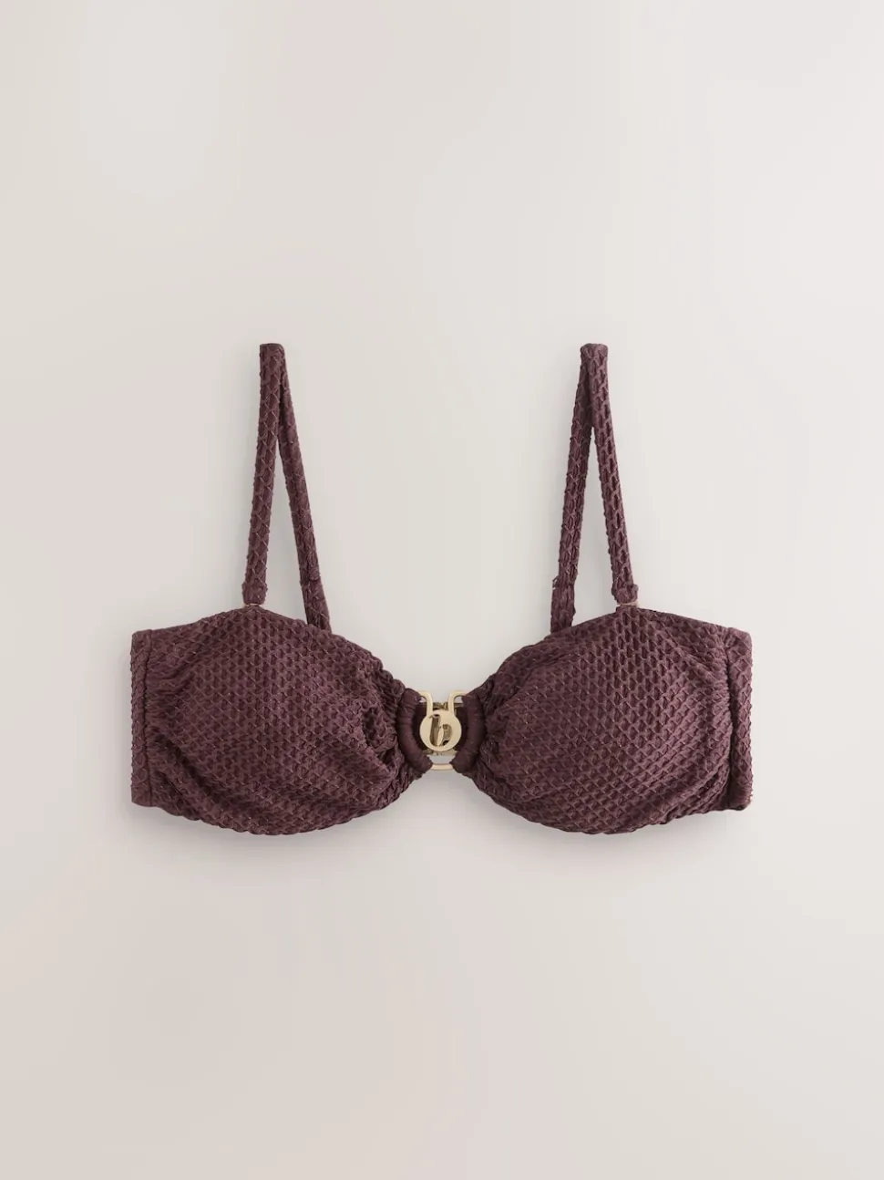 B by Ted Baker Non Padded Underwired Chocolate Brown Lurex Bikini Top