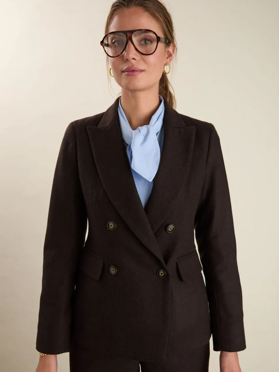 Baukjen Cissy Wool Blend Brown Blazer