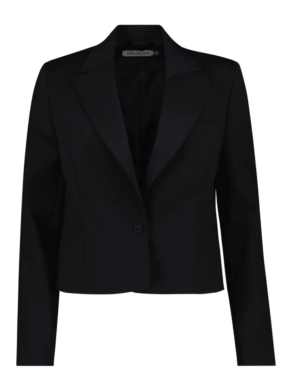 Baukjen Pelin Wool Blend Cropped Black Blazer