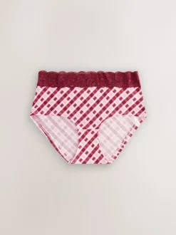 Berry Bow Print Midi Cotton Lace Knickers 4 Pack