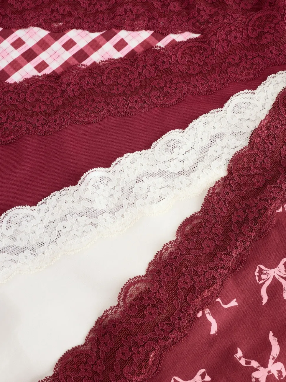 Berry Bow Print Midi Cotton Lace Knickers 4 Pack
