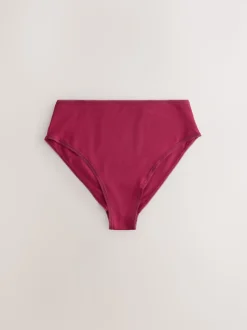 Berry Pink High Waist High Leg Cotton Rich Knickers 5 Pack