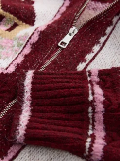 Berry Pink House Knit Cottage Cardigan