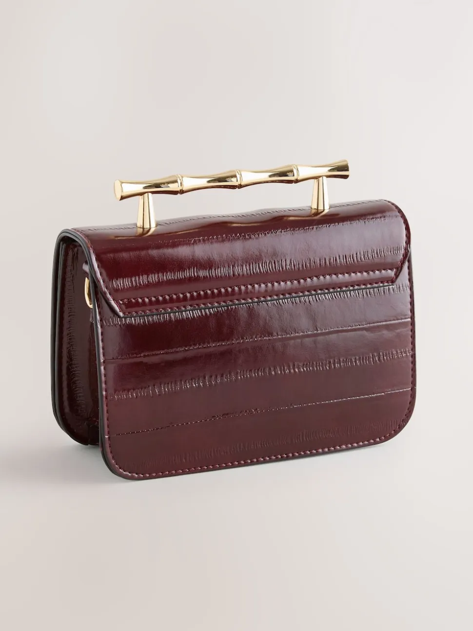 Berry Red Gold Hardware Top Handle Bag