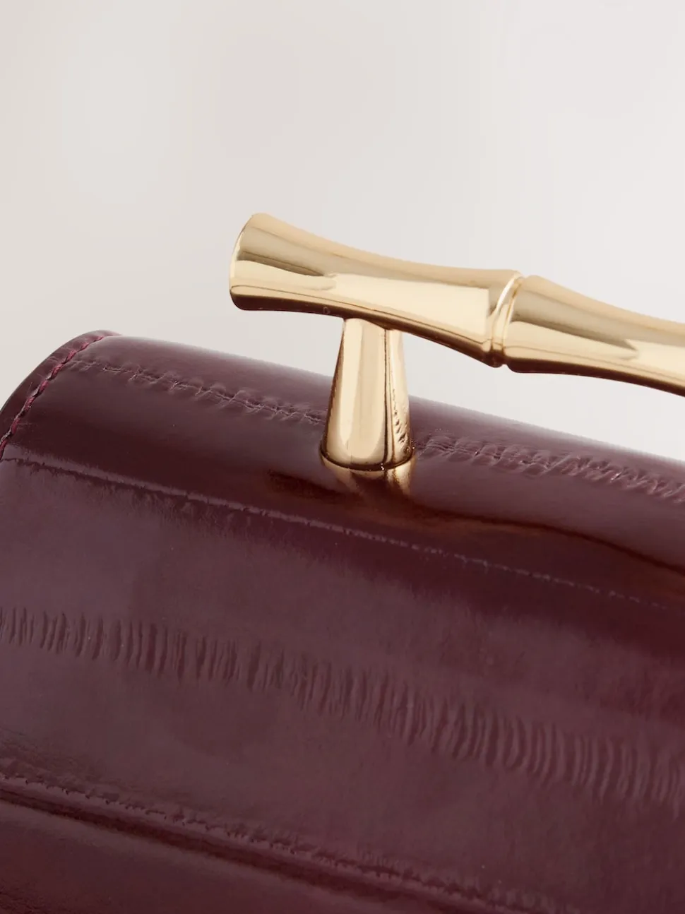 Berry Red Gold Hardware Top Handle Bag