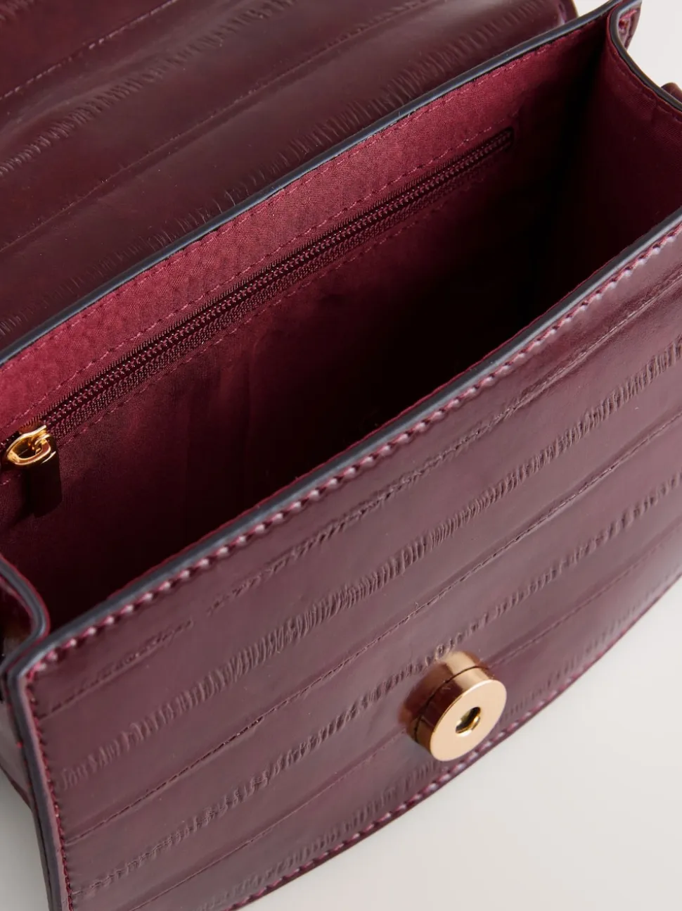 Berry Red Gold Hardware Top Handle Bag