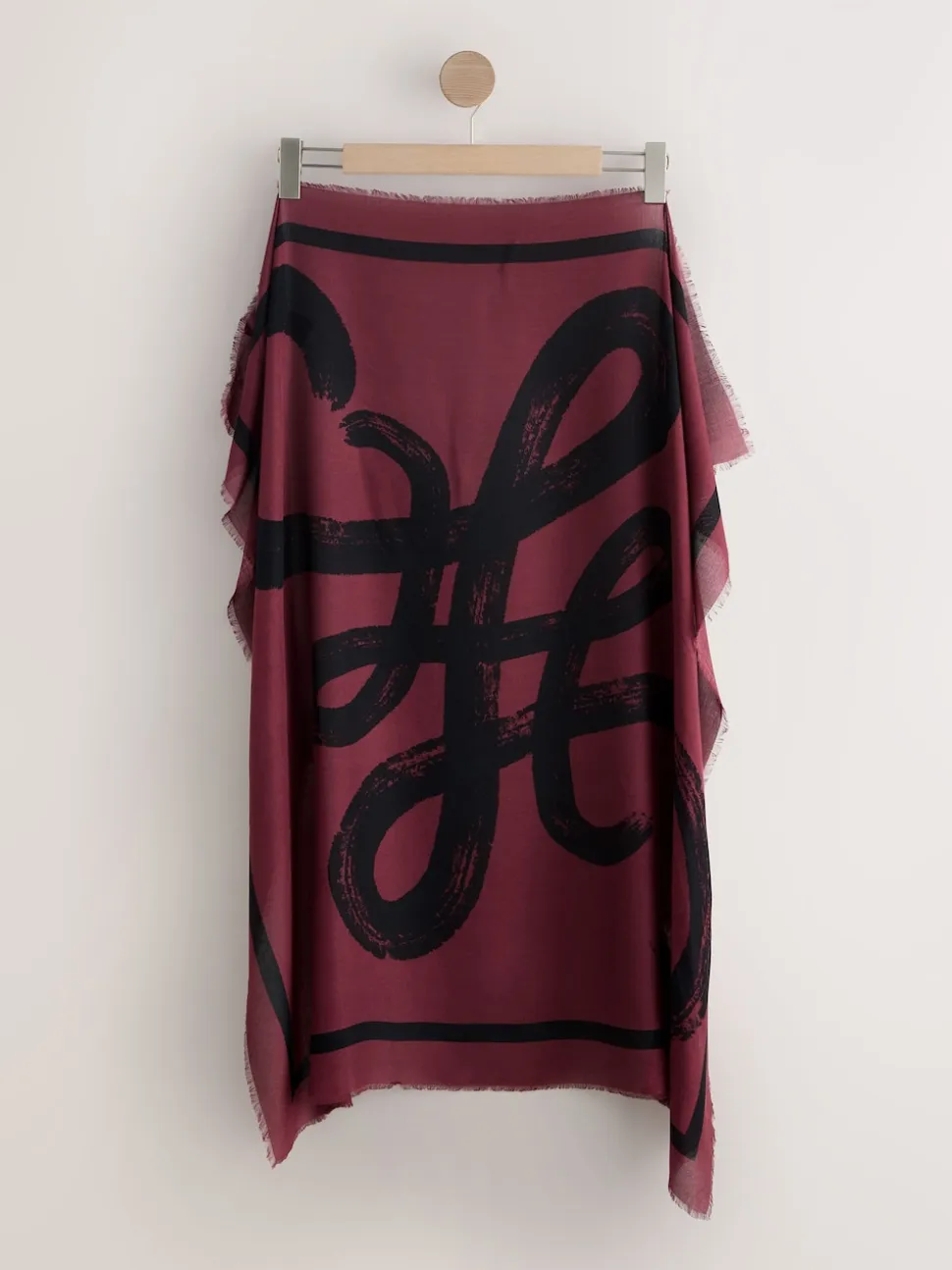 Berry Red N Swirl Square Lightweight Scarf