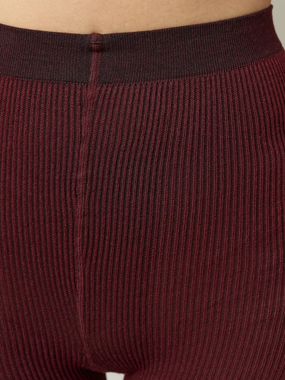 Berry Red Warm Handle Knitted Cable Tights 1 Pack