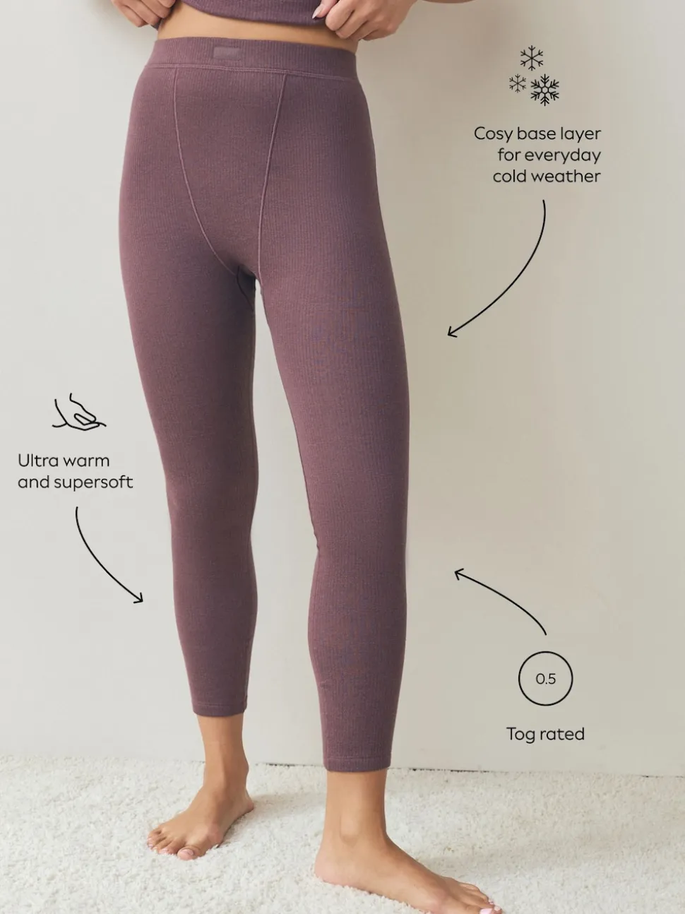 Berry Thermal Maximum Warmth Cosy Ribbed Legging