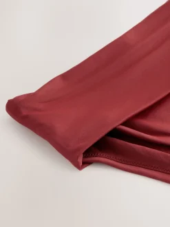 Berry Wine High Waist High Leg Roll Top