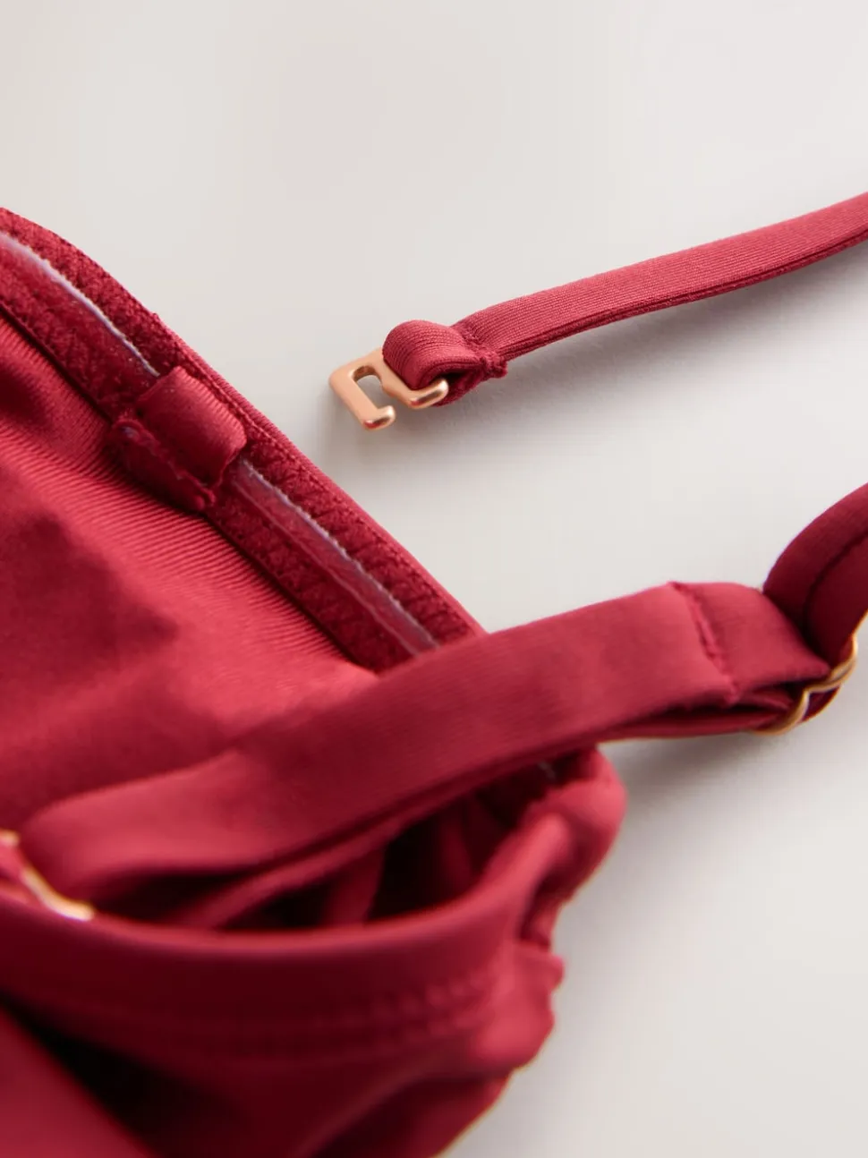 Berry Wine Tummy Control Frill Bandeau Swimsuit
