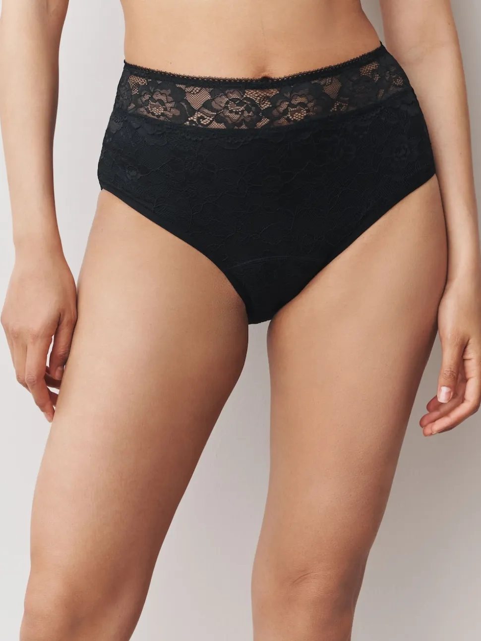 Black / Berry Full Brief All Over Lace Medium Flow Period Knickers 2 Pack