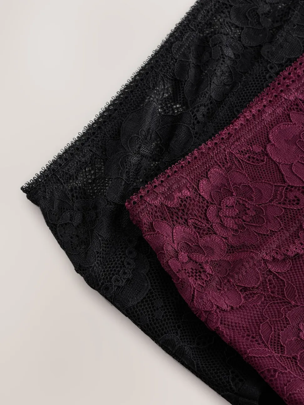 Black / Berry Full Brief All Over Lace Medium Flow Period Knickers 2 Pack
