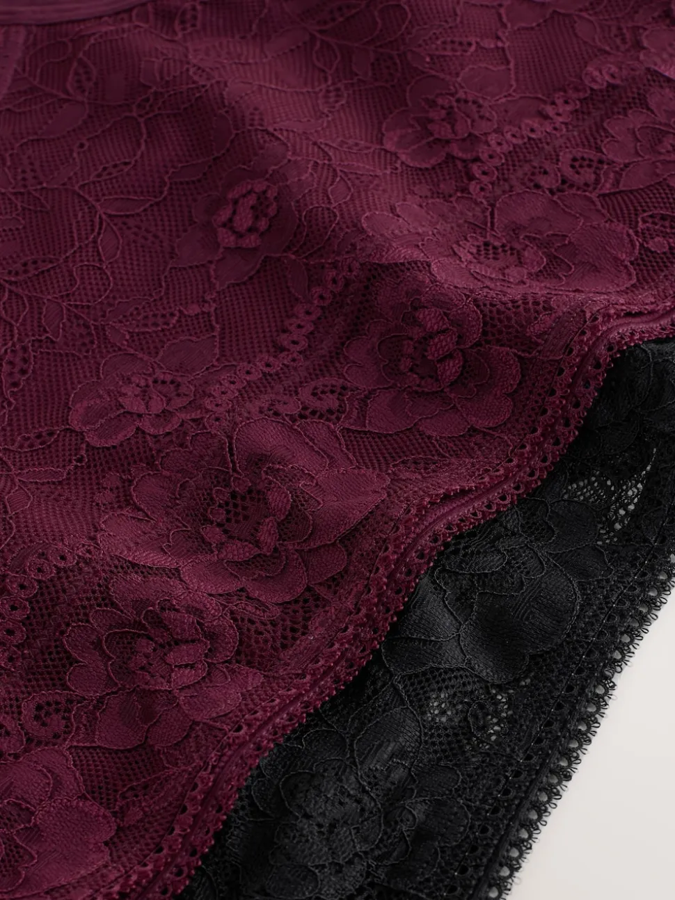 Black / Berry Full Brief All Over Lace Medium Flow Period Knickers 2 Pack