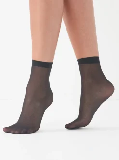 Black 20 Denier Ankle Socks 5 Pack