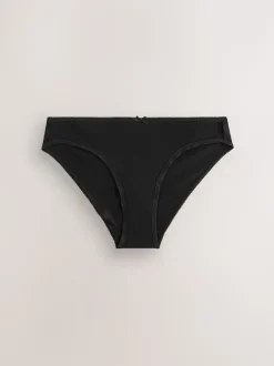 Black / Pastel Rose Nude / White Bikini Cotton Rich Knickers 7 Pack