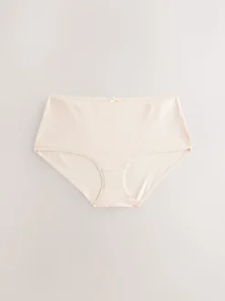 Black / Pastel Rose Nude / White Midi Cotton Rich Knickers 7 Pack