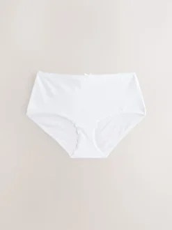 Black / Pastel Rose Nude / White Midi Cotton Rich Knickers 7 Pack