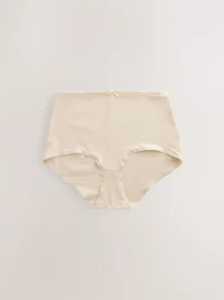 Black / Pastel Rose Nude / White Full Brief Cotton Rich Knickers 7 Pack