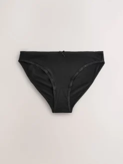 Black / Pastel Rose Nude / White High Leg Cotton Rich Knickers 7 Pack