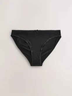 Black / Pastel Rose Nude / White High Leg Cotton Rich Knickers 7 Pack