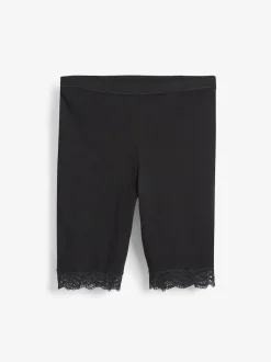 Black / Pastel Rose Nude Cotton Blend Anti-Chafe Shorts 2 Pack