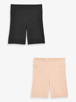 Black / Pastel Rose Nude Seamless Smoothing Anti-Chafe Shorts 2 Pack
