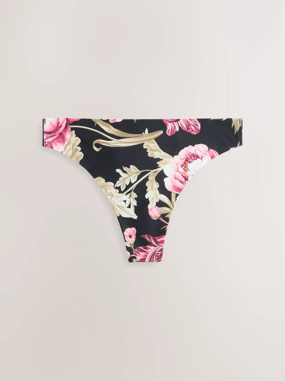 Black / Praline Nude / Pink Floral Thong No VPL Light Flow Period Knickers 4 Pack