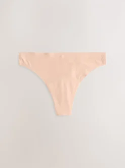 Black / Praline Nude / Pink Floral Thong No VPL Light Flow Period Knickers 4 Pack