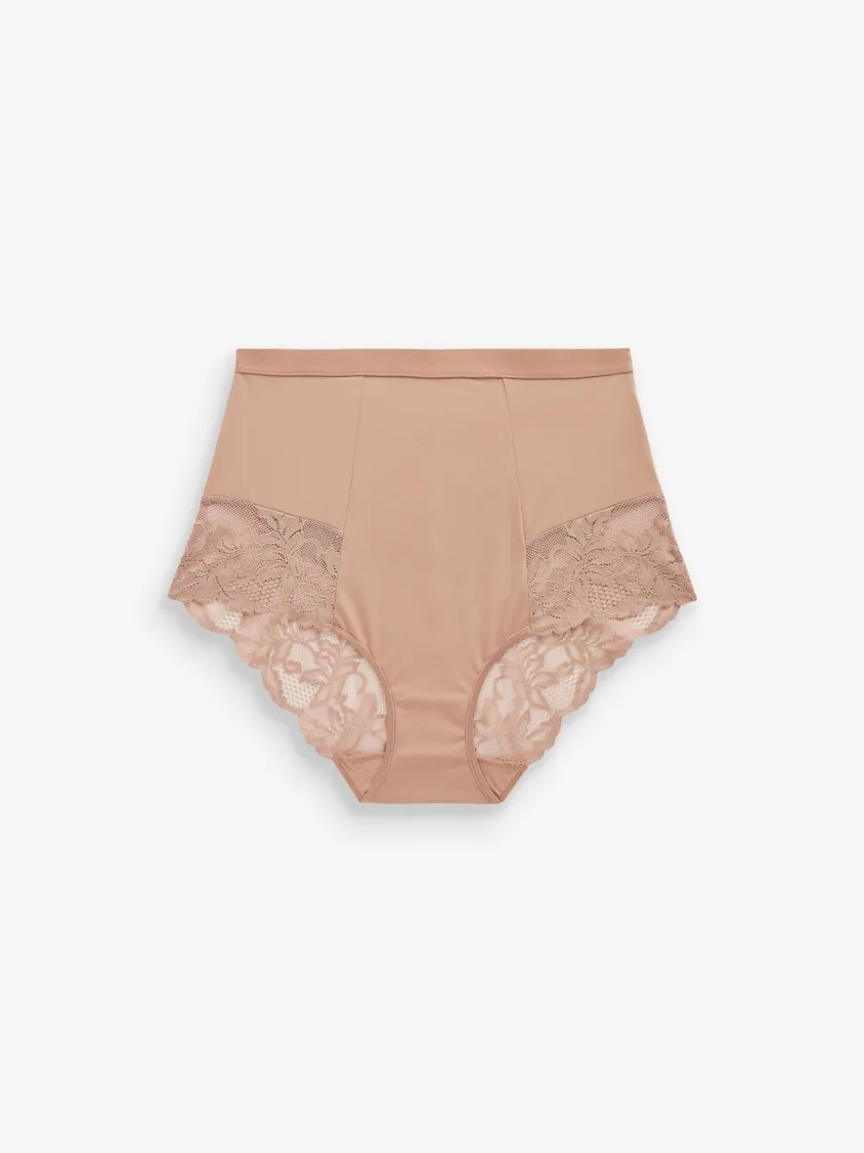 Black / Praline Nude Print Tummy Control Shaping Lace Back Brazilian Knickers 2 Pack