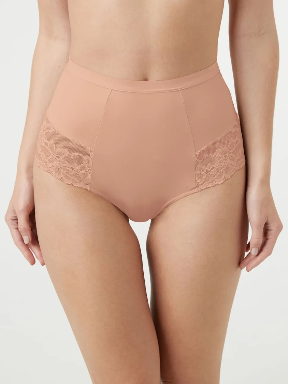Black / Praline Nude Print Tummy Control Shaping Lace Back Brazilian Knickers 2 Pack