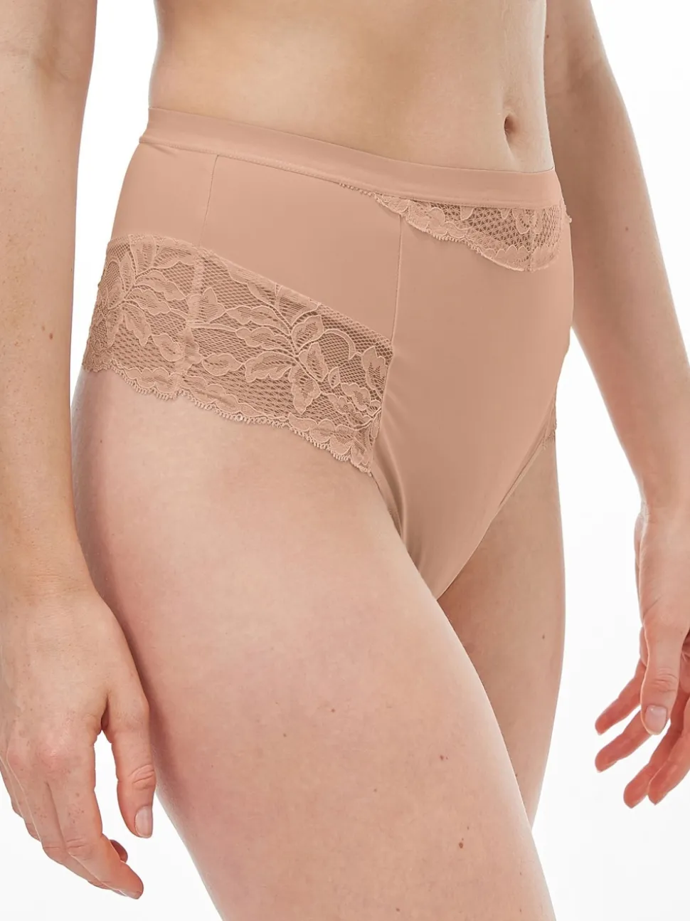 Black / Praline Nude Tummy Control Light Shaping High Waist Thongs 2 Pack