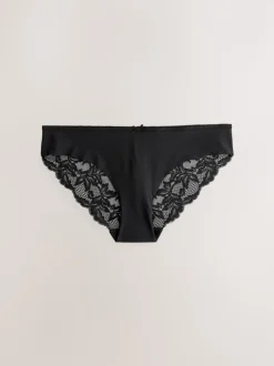 Black / White / Praline Nude Brazilian No VPL Lace Back Briefs 5 Pack