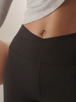 Black Active Balance Wrap Front Flared Leggings